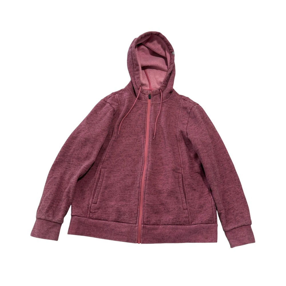 Figs Womens Heathered Burgundy Fleece Lined Full Zip Hoodie Jacket sz L Nurse